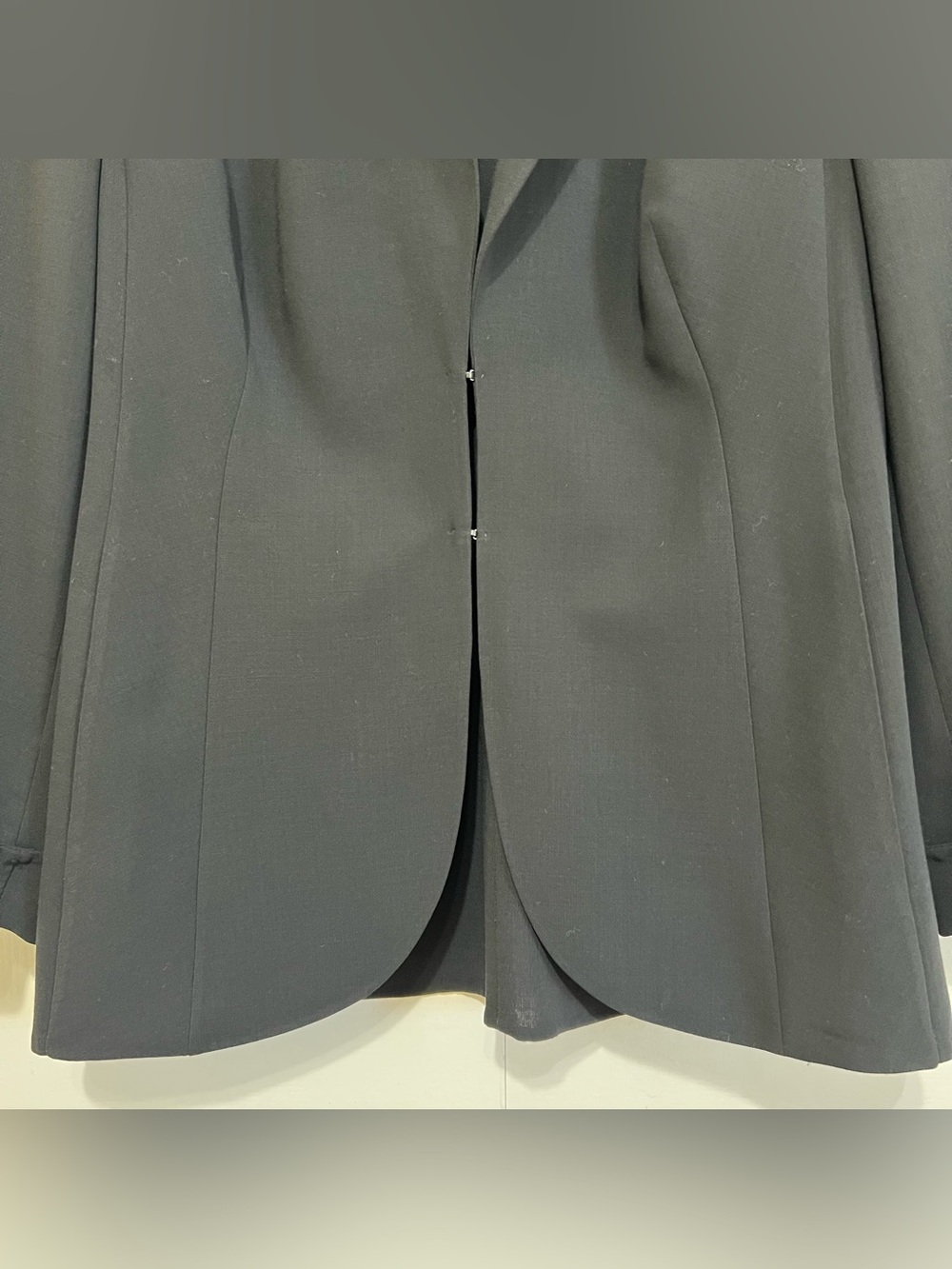 AKRIS Black Double-Face Wool Blazer Double Hook Closure Fold-Over Cuffs Size 12 - Picture 5 of 16